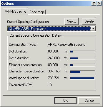 The Spacing Options Window